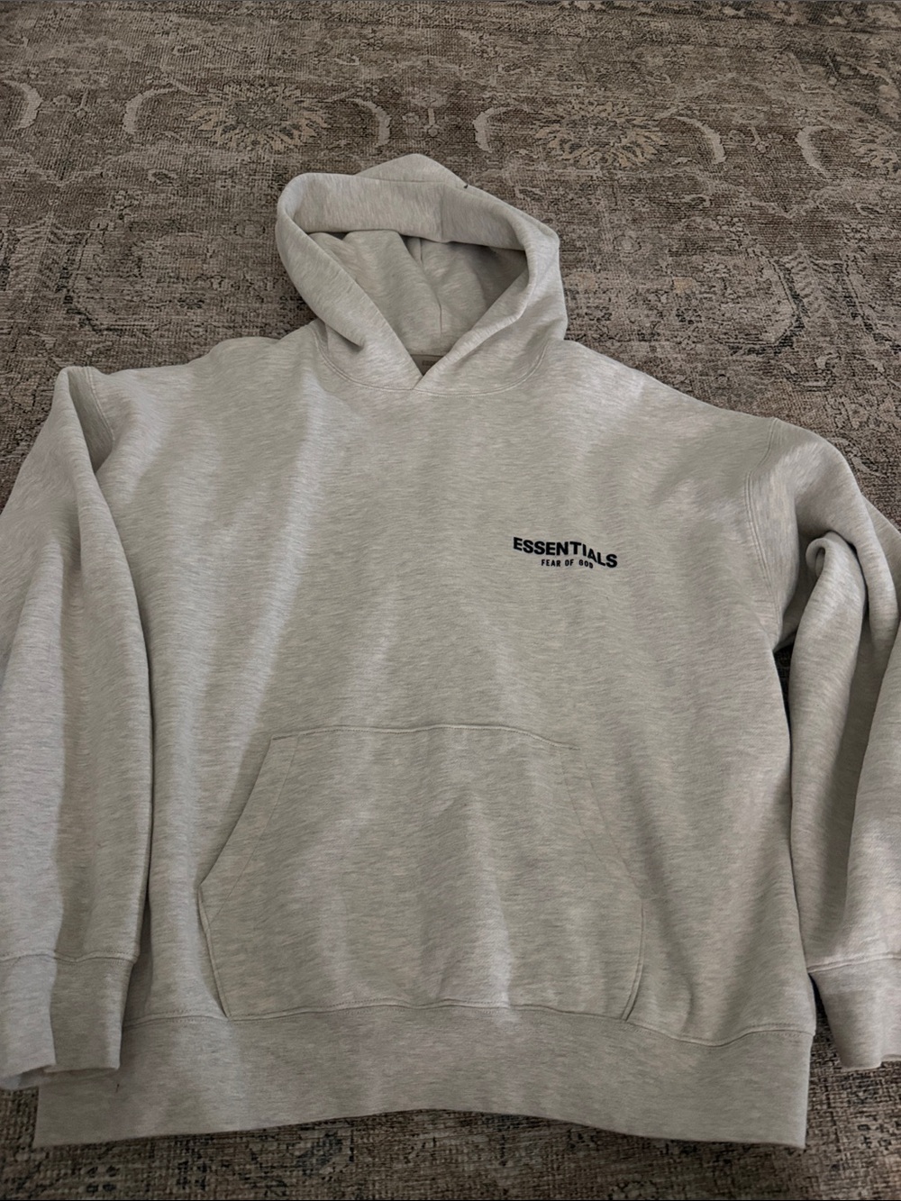 Essentials Men's Heather Light Gray Pullover Hoodie